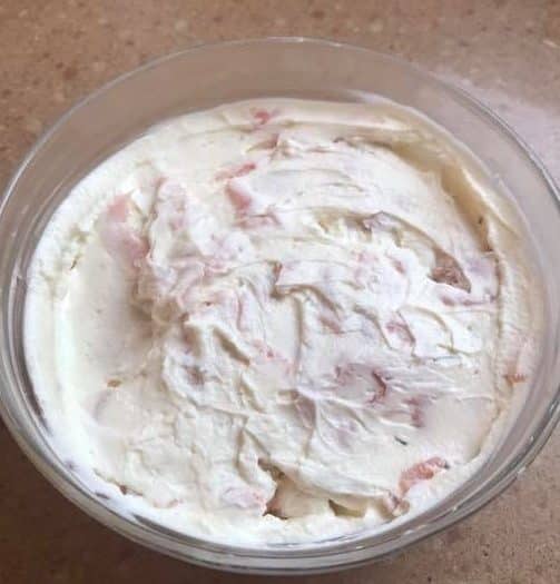 Crema de queso con salmón